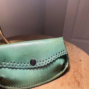 Set of two hand made clutch & crossbody purses from Cuba. Green and Black.